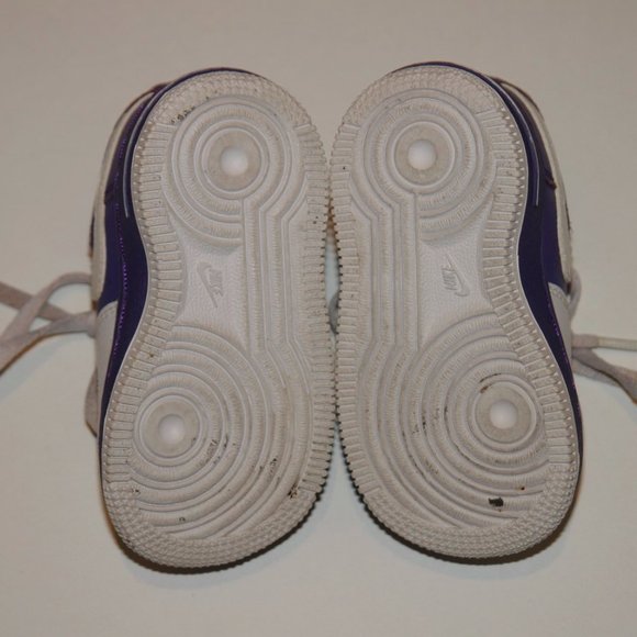 Nike Force 1 Purple White Leather High Tops 4T - Picture 4 of 5